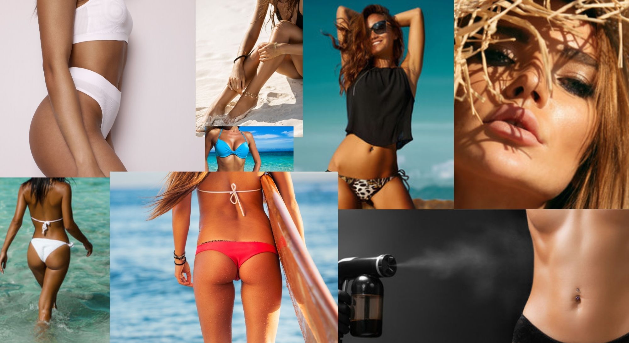 tanning collage